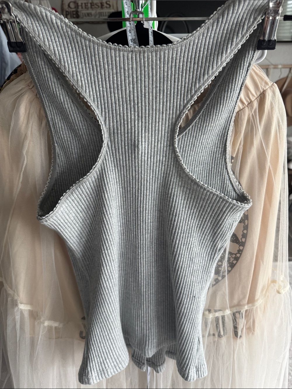 Free People Never Better Square Neck  Ribbed Button-Front Tank - Picture 2 of 5